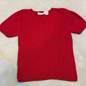 Liz Claiborne Vibrant Red short sleeve silk shirt petite